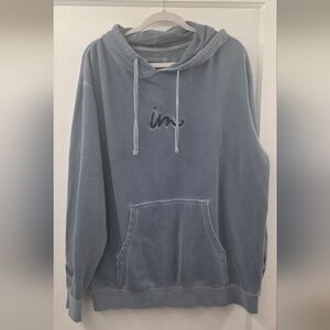 Imperial Motion Hoodie Large Blue Gray Garment Dyed Embroidered Logo Surf